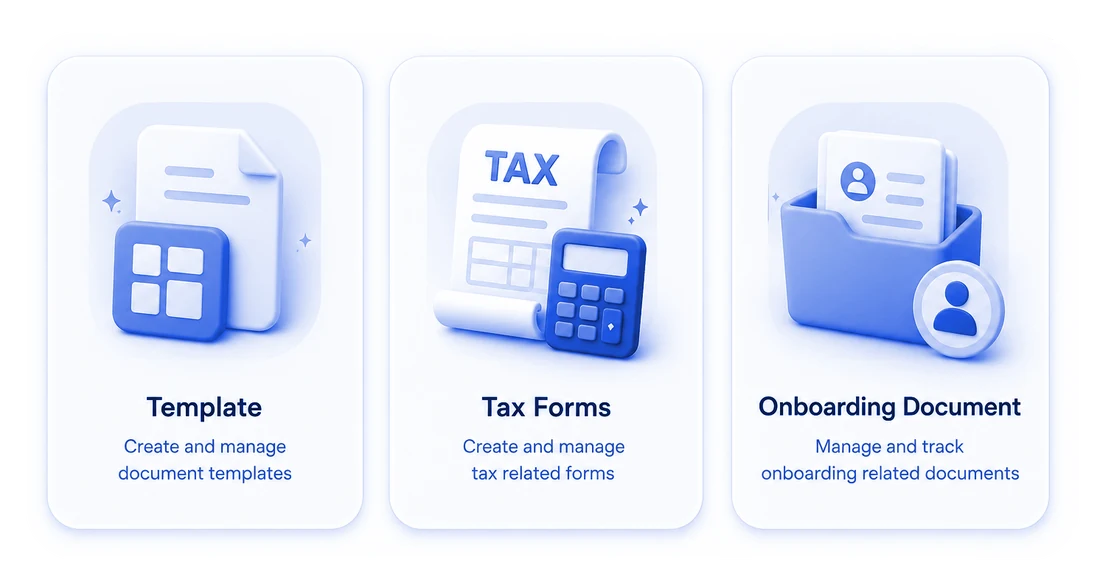 HummingBird document center: templates, tax forms and onboarding documents