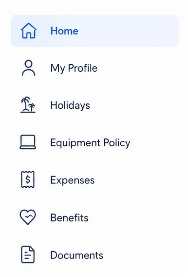 HummingBird employee self-service menu