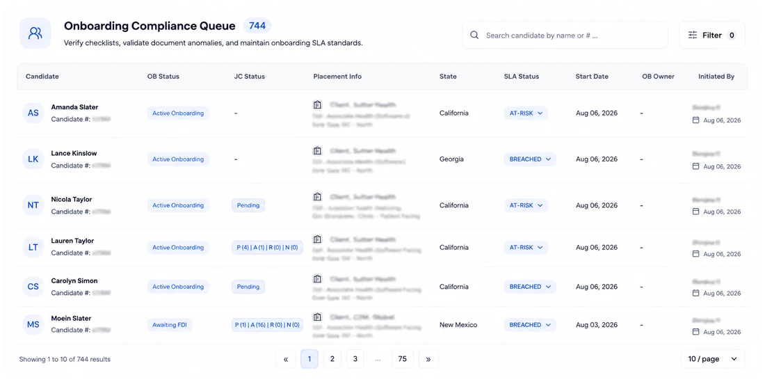 HummingBird onboarding compliance queue