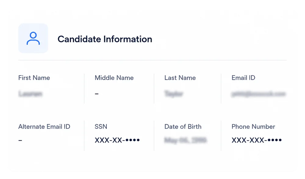 HummingBird candidate payroll setup screen