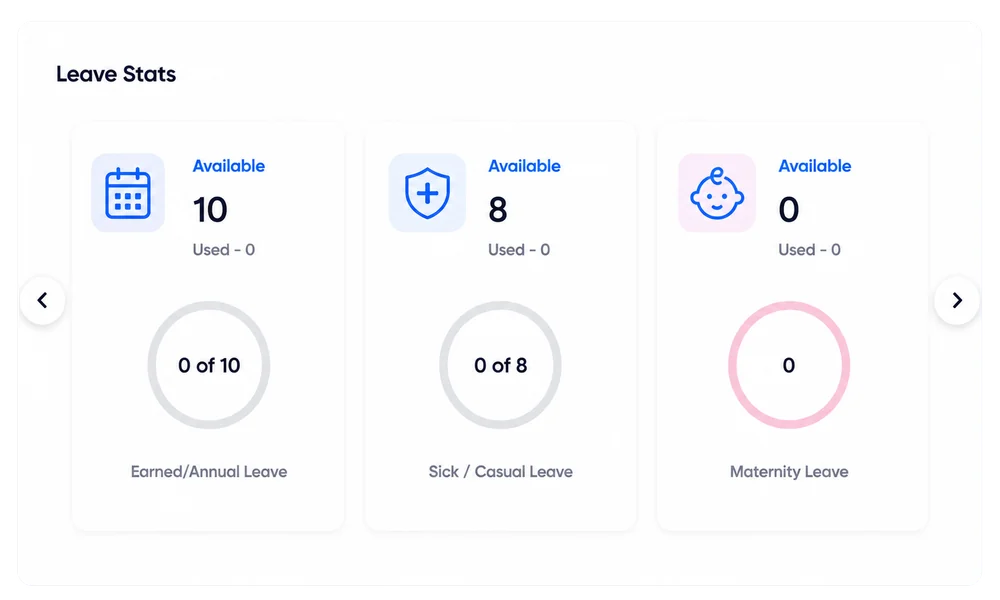 HummingBird leave balance statistics screen